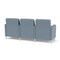 Lesro Siena Lounge Reception 3 Seat Tandem Seating, Brushed Steel, RS Rain Song Upholstery SN3103 - alternate 2